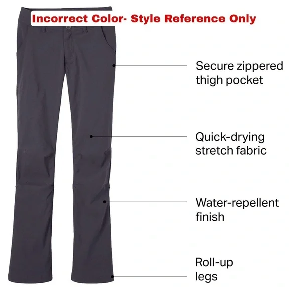 Prana Zion Halle Pant Tall Inseam, Cranberry, Size 4 Long (28 x 34) - Picture 9 of 16